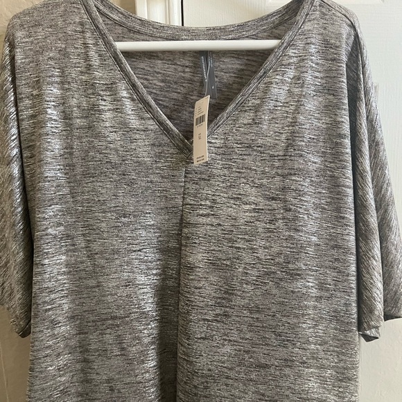 Women’s Anthropologie Silver Shimmer Top Size XL - Picture 1 of 4